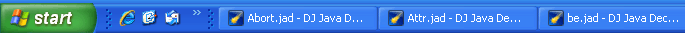 Windows Taskbar and DJ Java Decompiler
