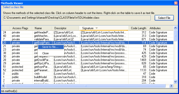 Methods Viewer